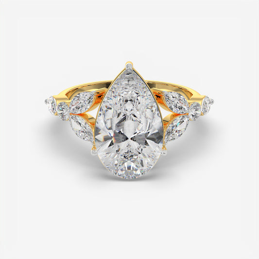 Pear Petal Diamond Ring