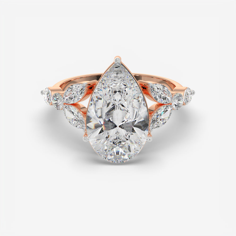 Pear Petal Diamond Ring