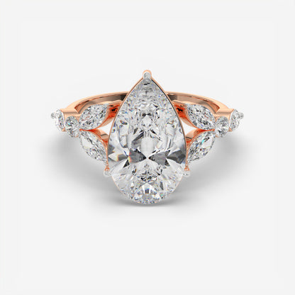 Pear Petal Diamond Ring