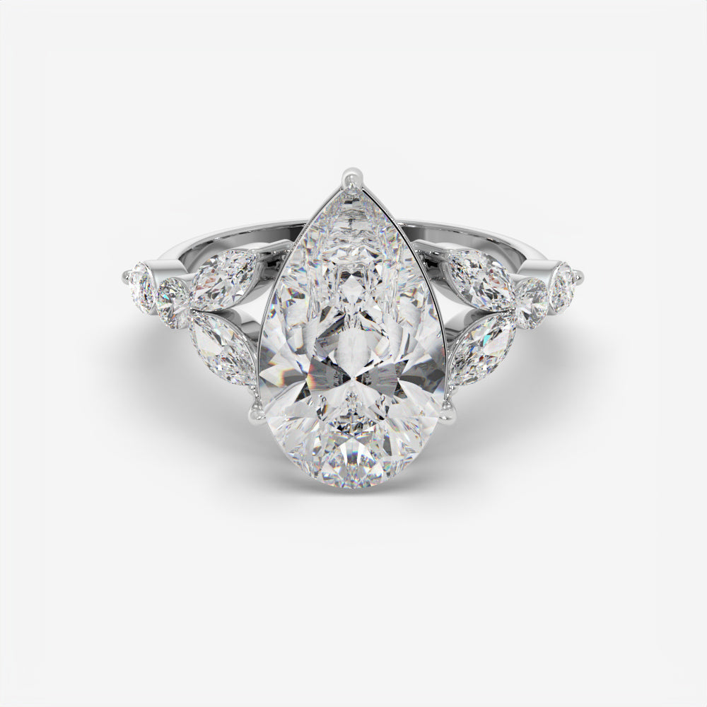 Pear Petal Diamond Ring