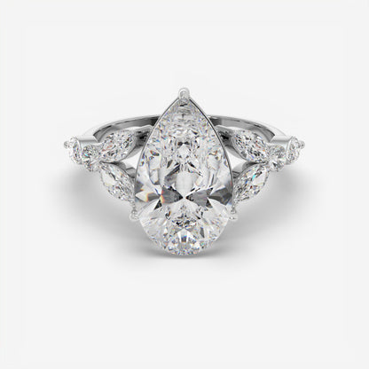 Pear Petal Diamond Ring