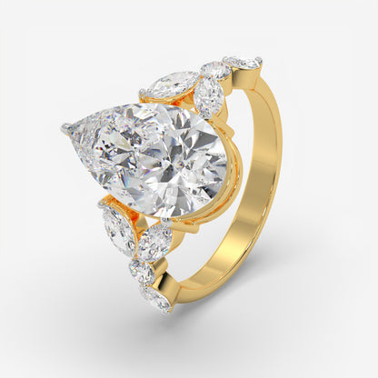 Pear Petal Diamond Ring