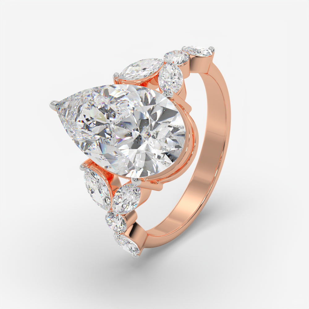 Pear Petal Diamond Ring