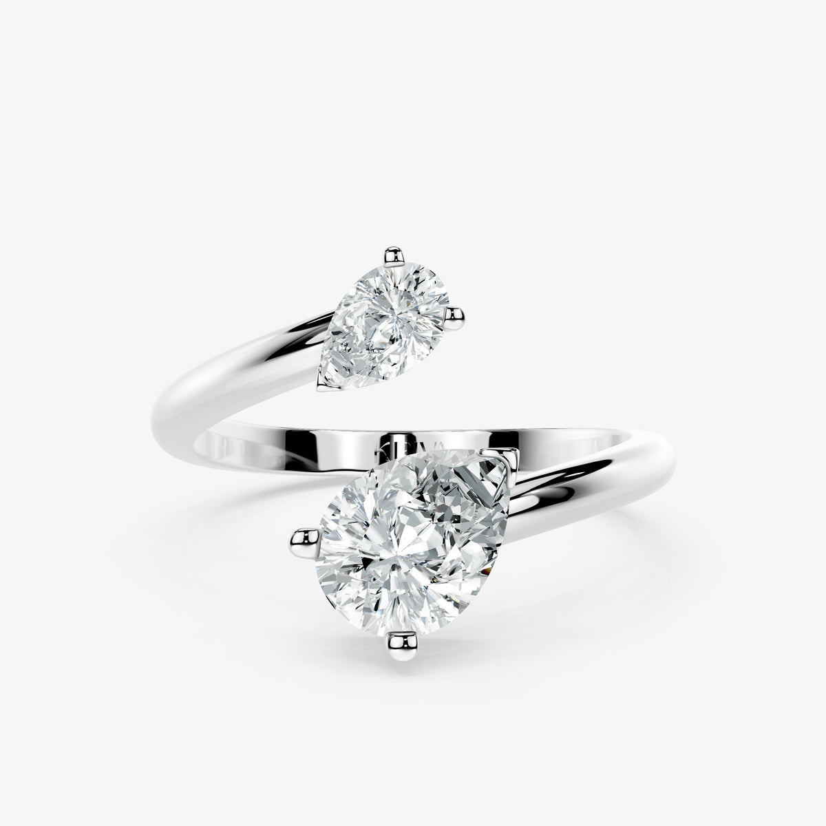 Duo Pear Diamond Crossover Ring