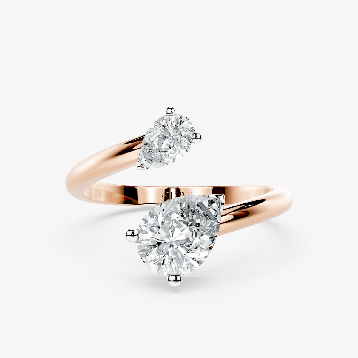 Duo Pear Diamond Crossover Ring