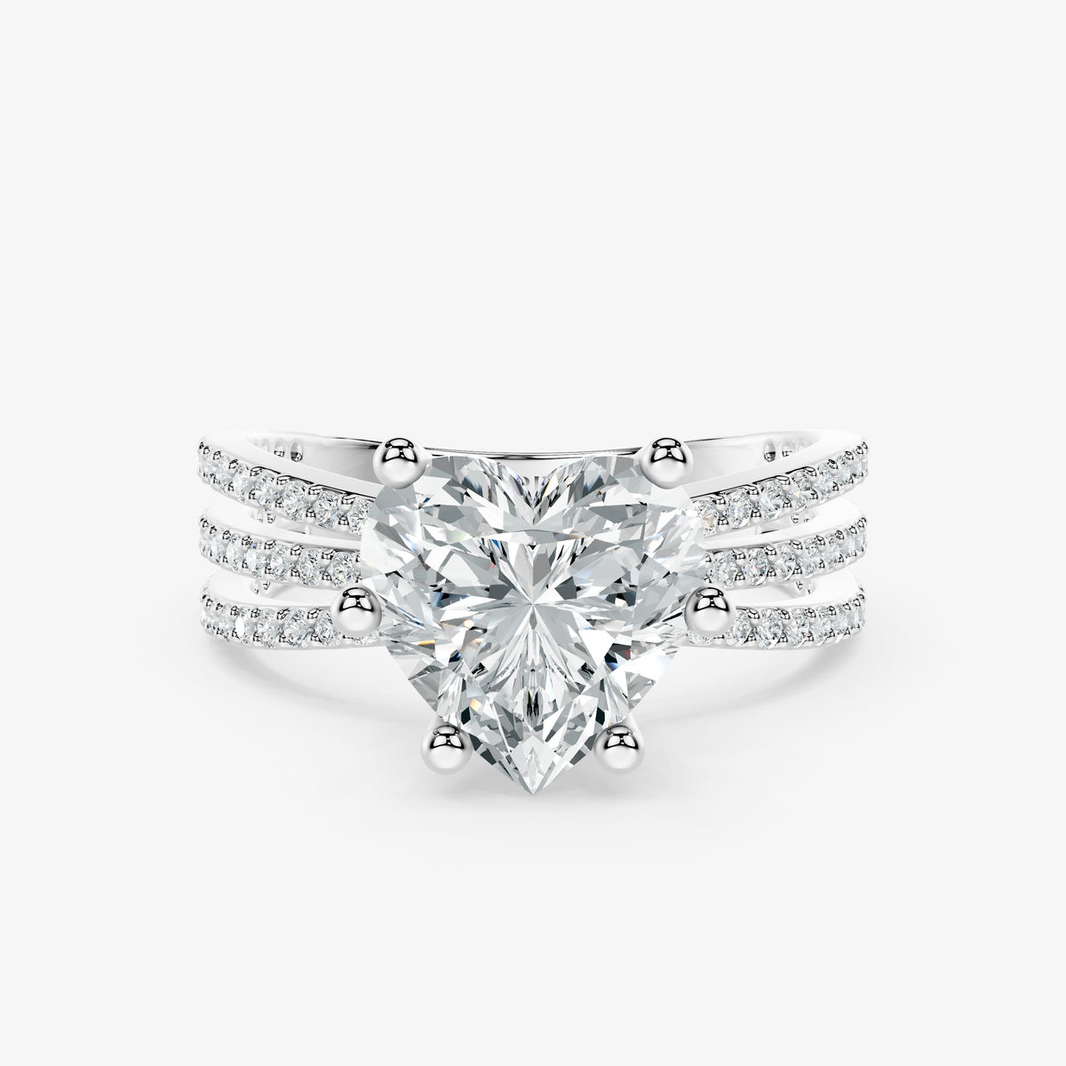 Trinity Heart Diamond Ring
