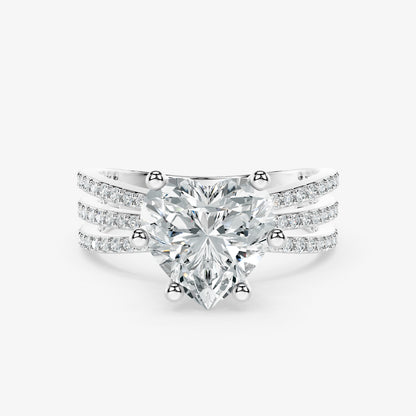 Trinity Heart Diamond Ring