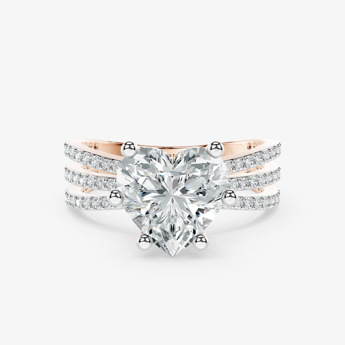 Trinity Heart Diamond Ring