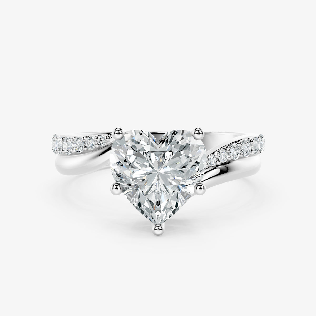 Heart Cascade Diamond Ring