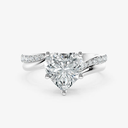 Heart Cascade Diamond Ring