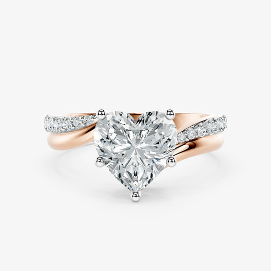 Heart Cascade Diamond Ring