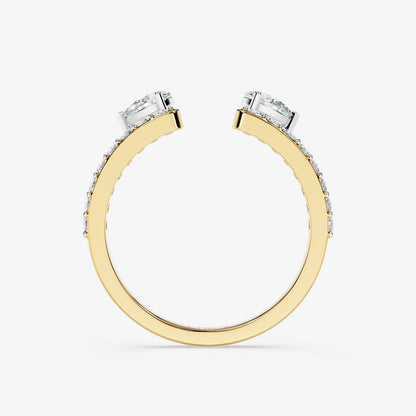 Double Pear Diamond Open Band Ring