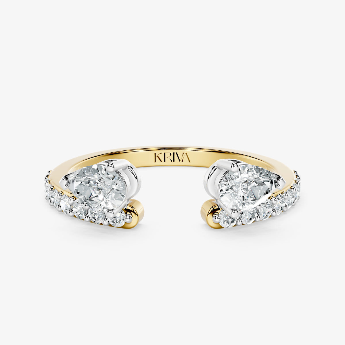 Double Pear Diamond Open Band Ring