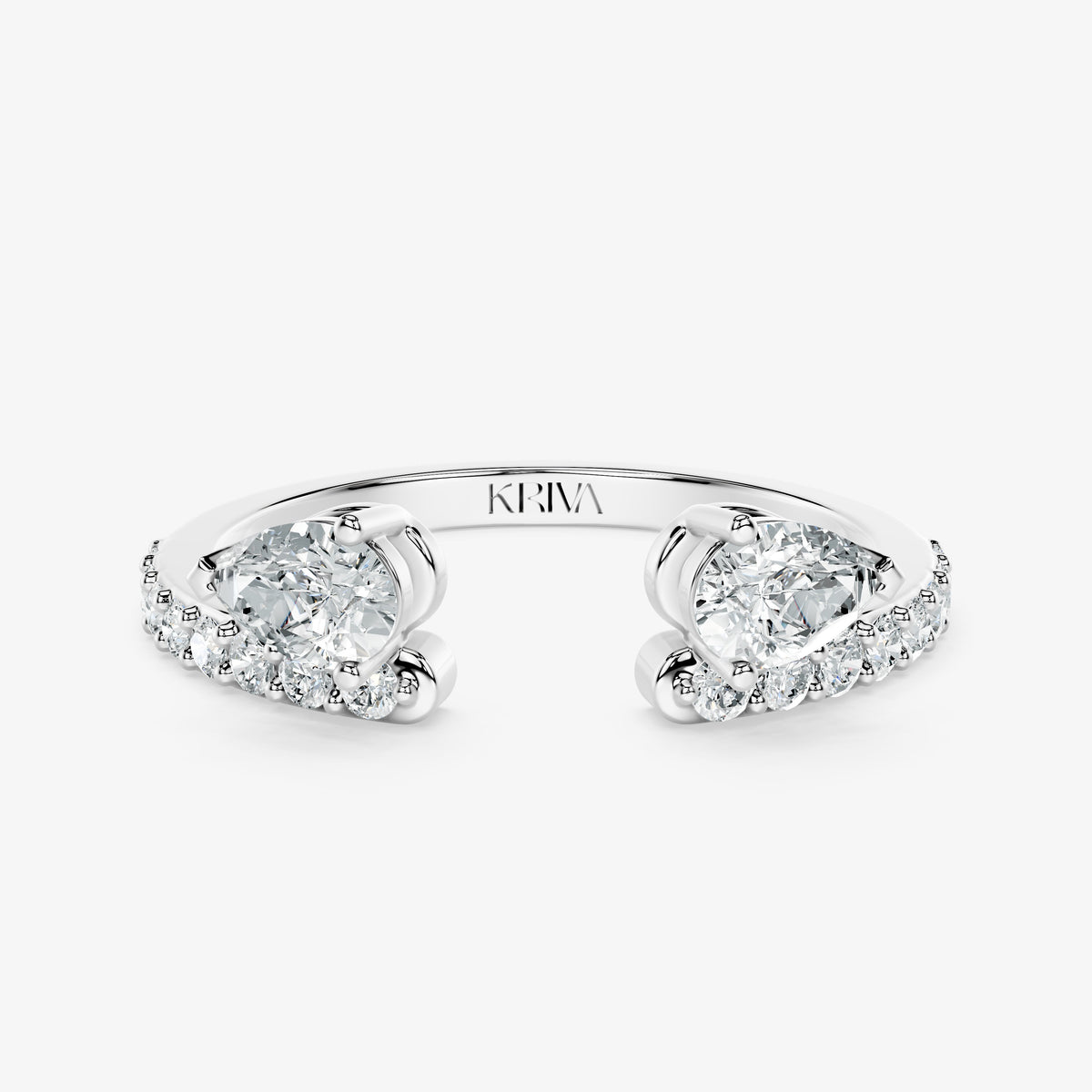 Double Pear Diamond Open Band Ring