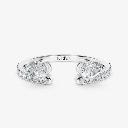 Double Pear Diamond Open Band Ring