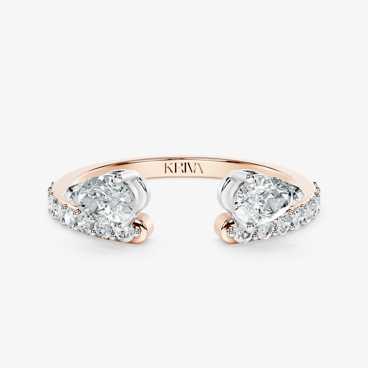 Double Pear Diamond Open Band Ring