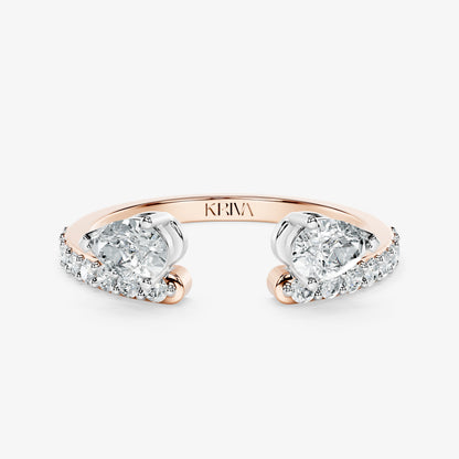 Double Pear Diamond Open Band Ring