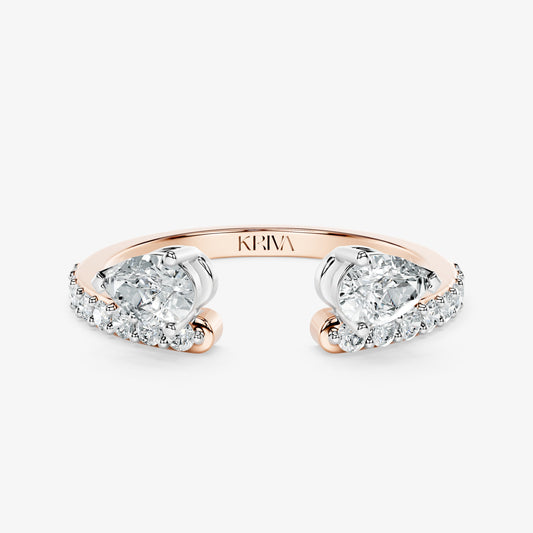 Double Pear Diamond Open Band Ring