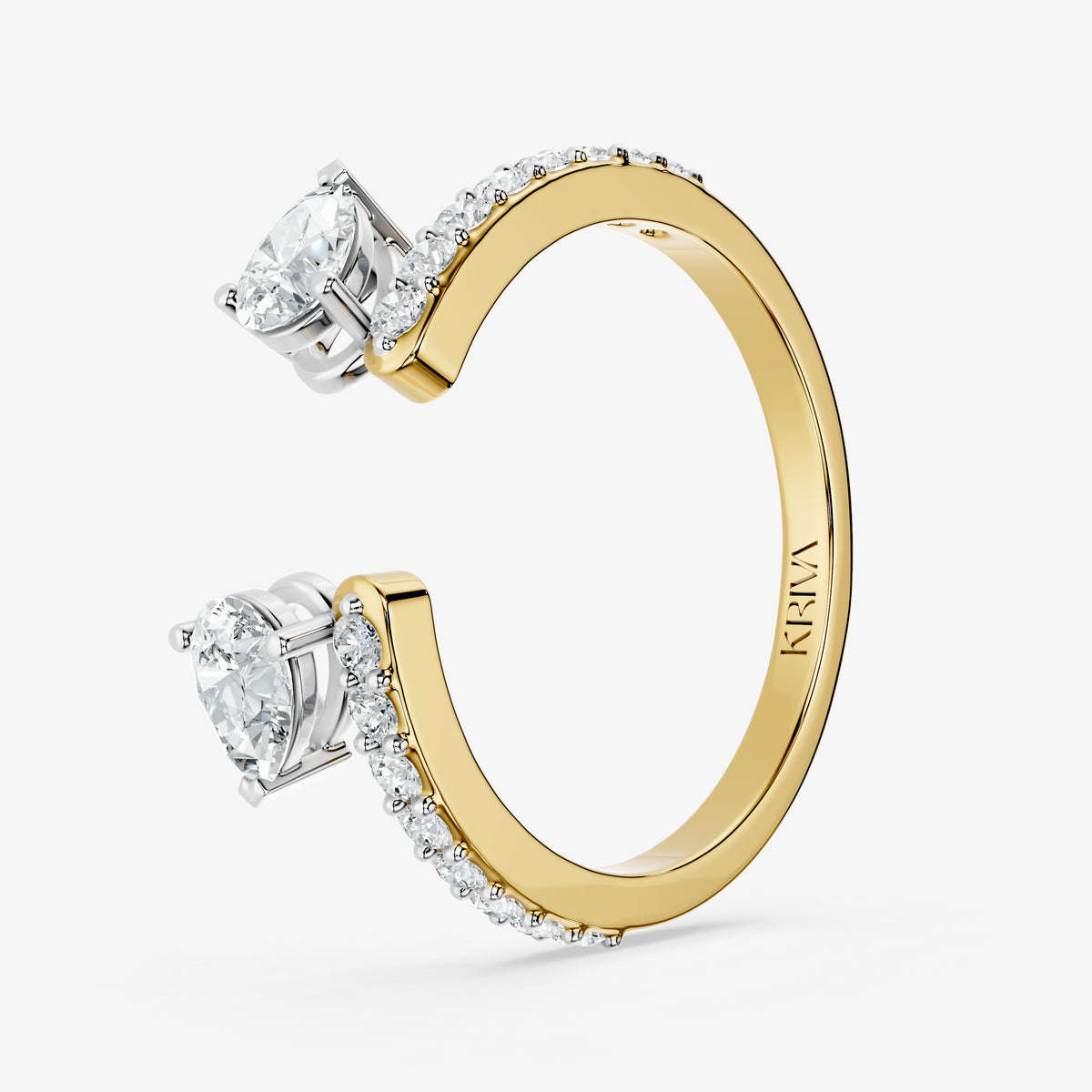 Double Pear Diamond Open Band Ring