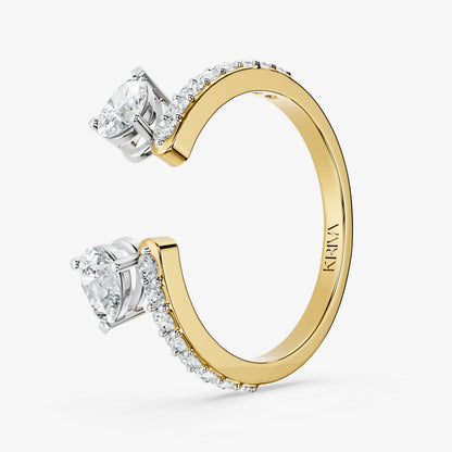 Double Pear Diamond Open Band Ring