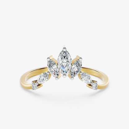 Marquise Floral Diamond Band Ring