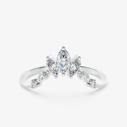 Marquise Floral Diamond Band Ring