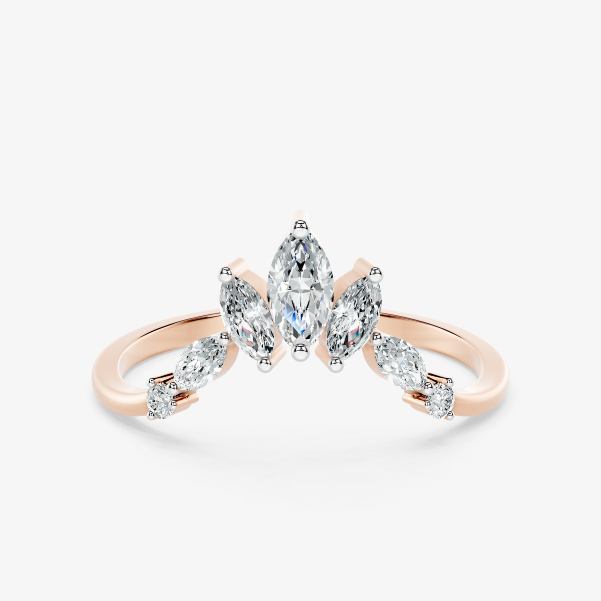 Marquise Floral Diamond Band Ring