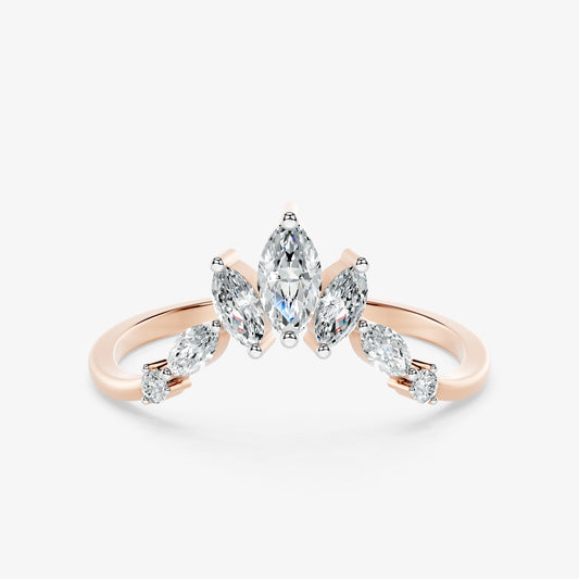 Marquise Floral Diamond Band Ring