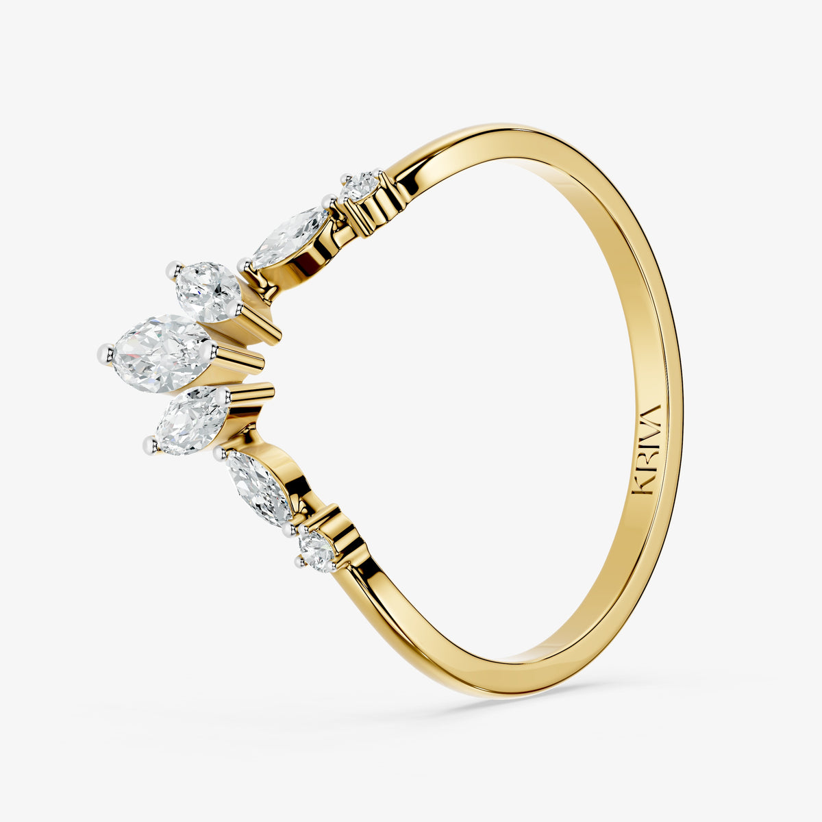 Marquise Floral Diamond Band Ring