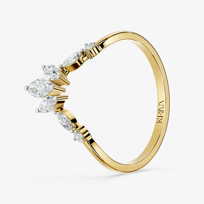 Marquise Floral Diamond Band Ring