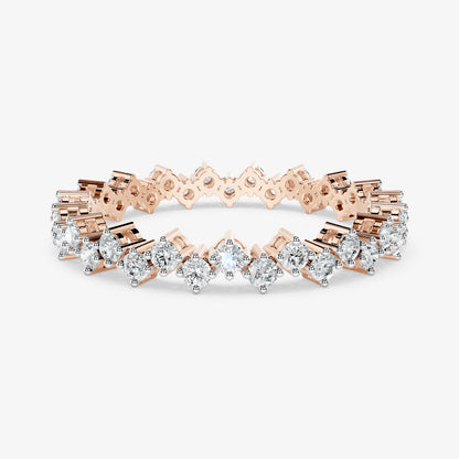 Round Diamond Multi-Row Band Ring