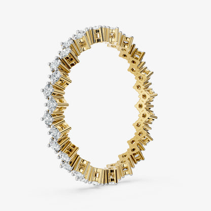 Round Diamond Multi-Row Band Ring