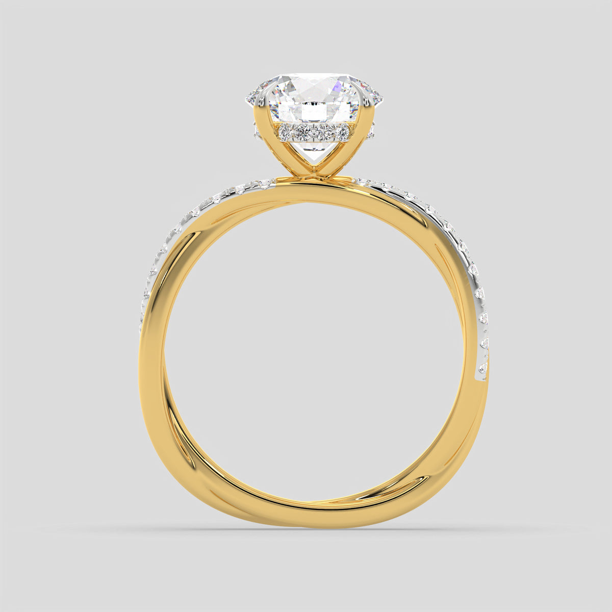 Lunara Round Diamond Twist Ring
