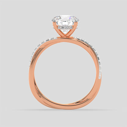 Lunara Round Diamond Twist Ring