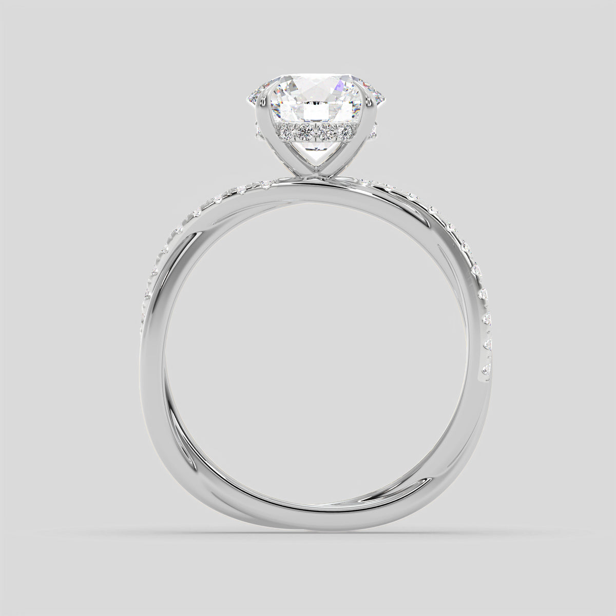 Lunara Round Diamond Twist Ring