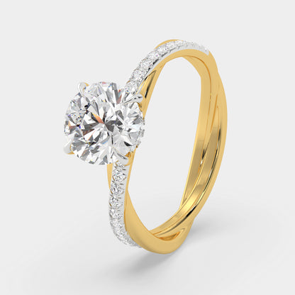 Lunara Round Diamond Twist Ring