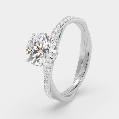 Lunara Round Diamond Twist Ring