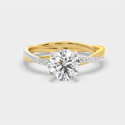 Lunara Round Diamond Twist Ring