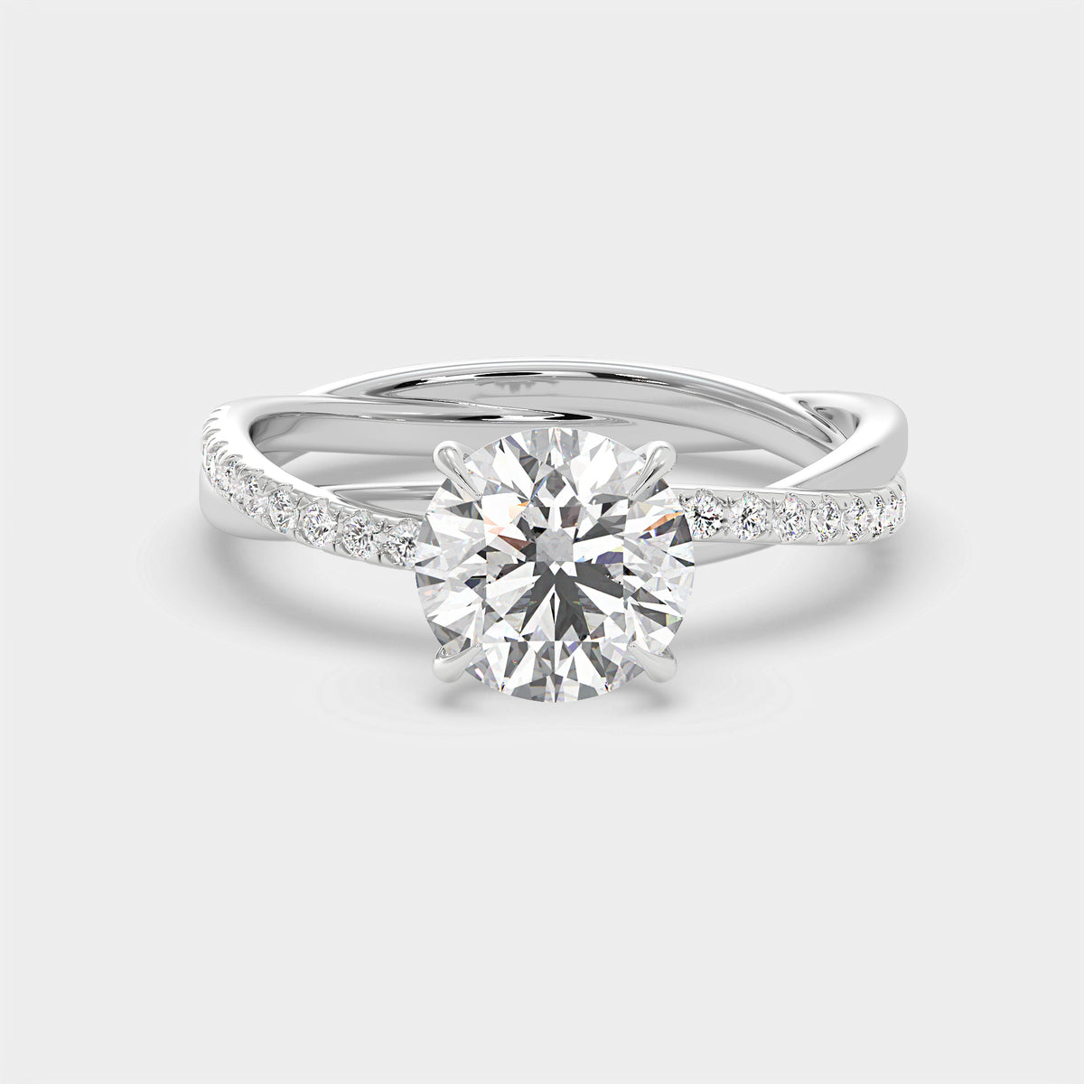 Lunara Round Diamond Twist Ring
