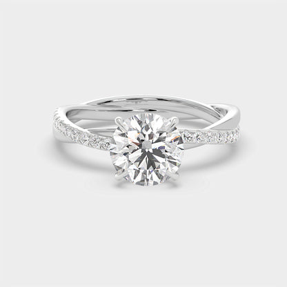 Lunara Round Diamond Twist Ring
