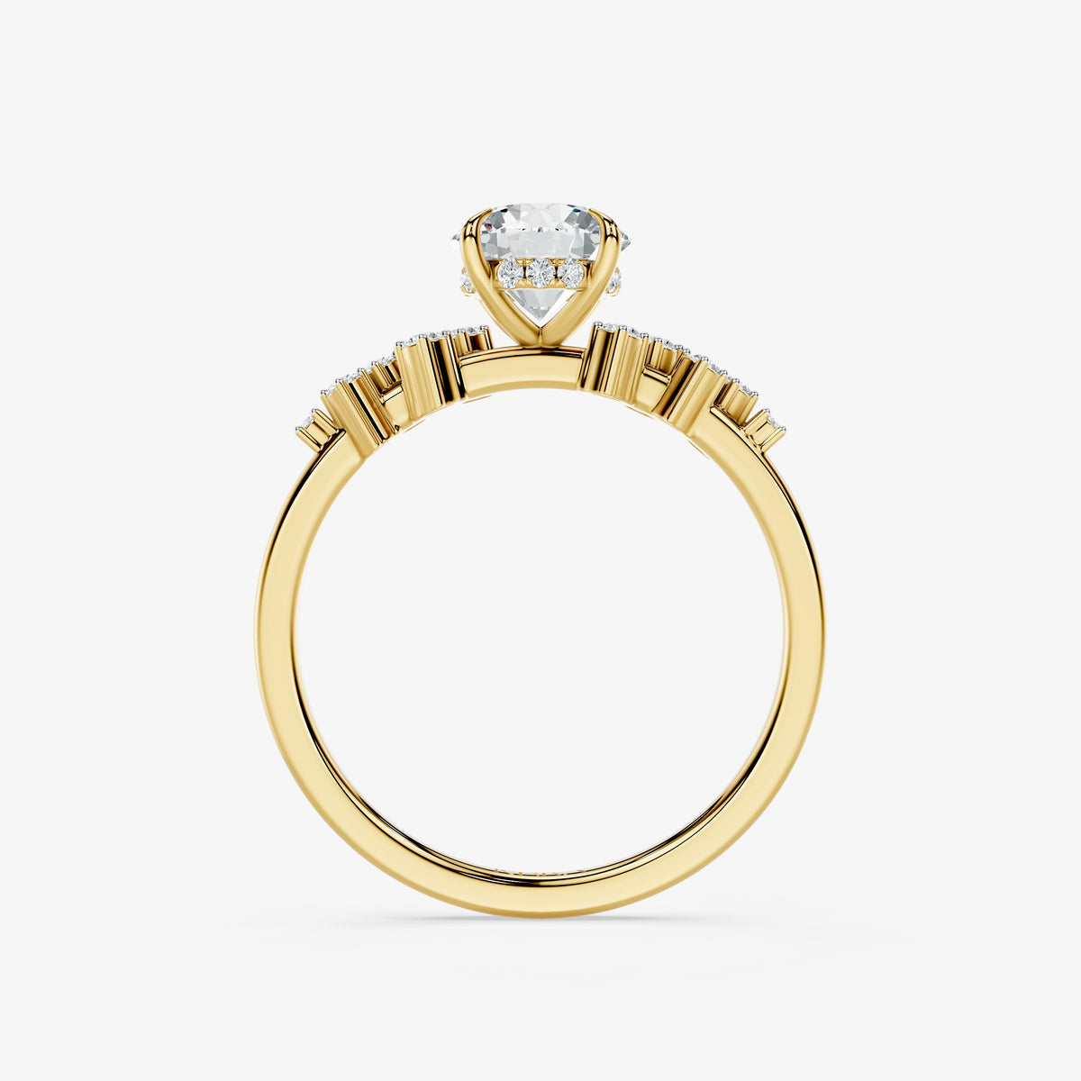 Celestine Cluster Solitaire Diamond Ring