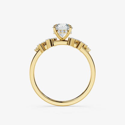 Celestine Cluster Solitaire Diamond Ring