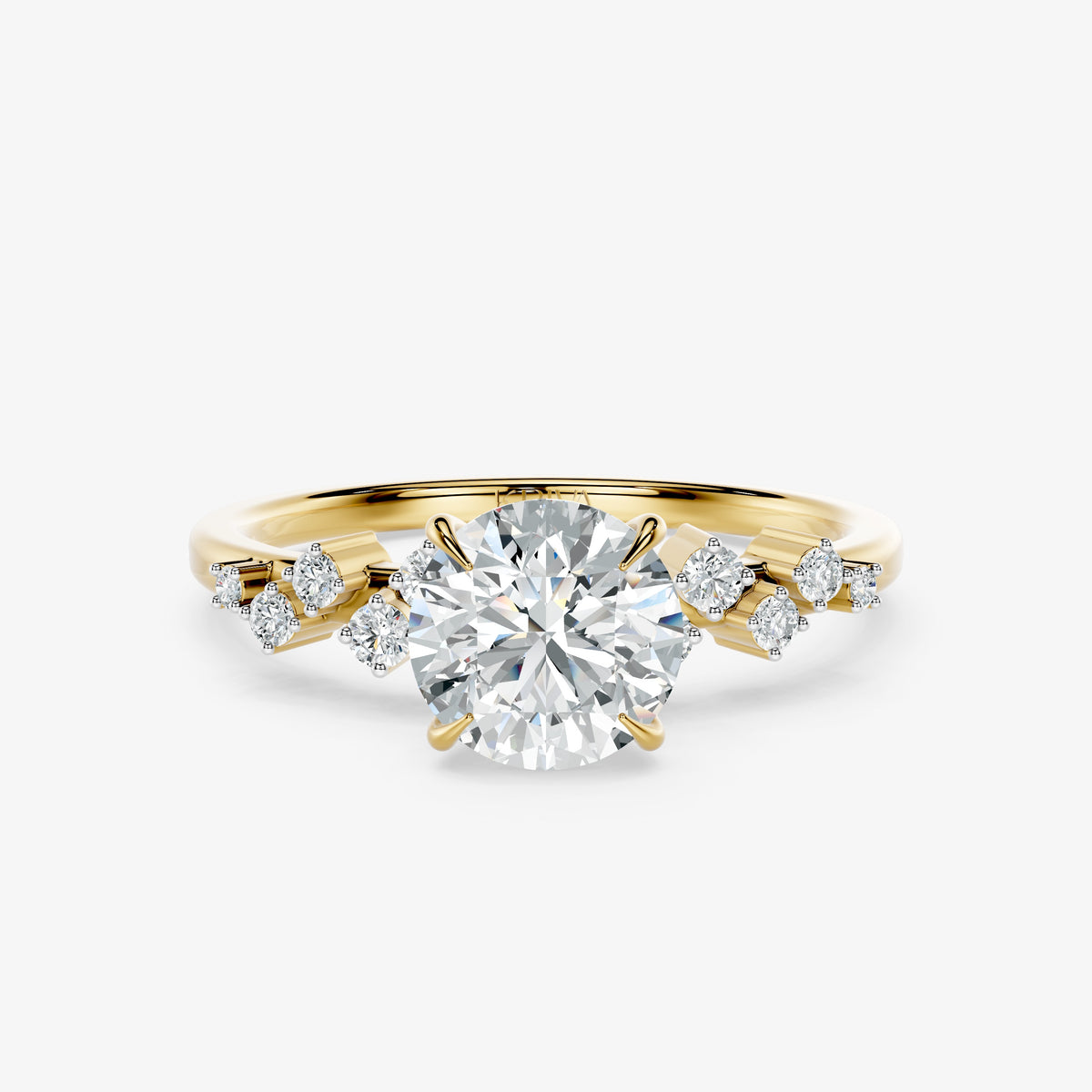 Celestine Cluster Solitaire Diamond Ring