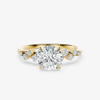 Celestine Cluster Solitaire Diamond Ring