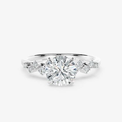 Celestine Cluster Solitaire Diamond Ring