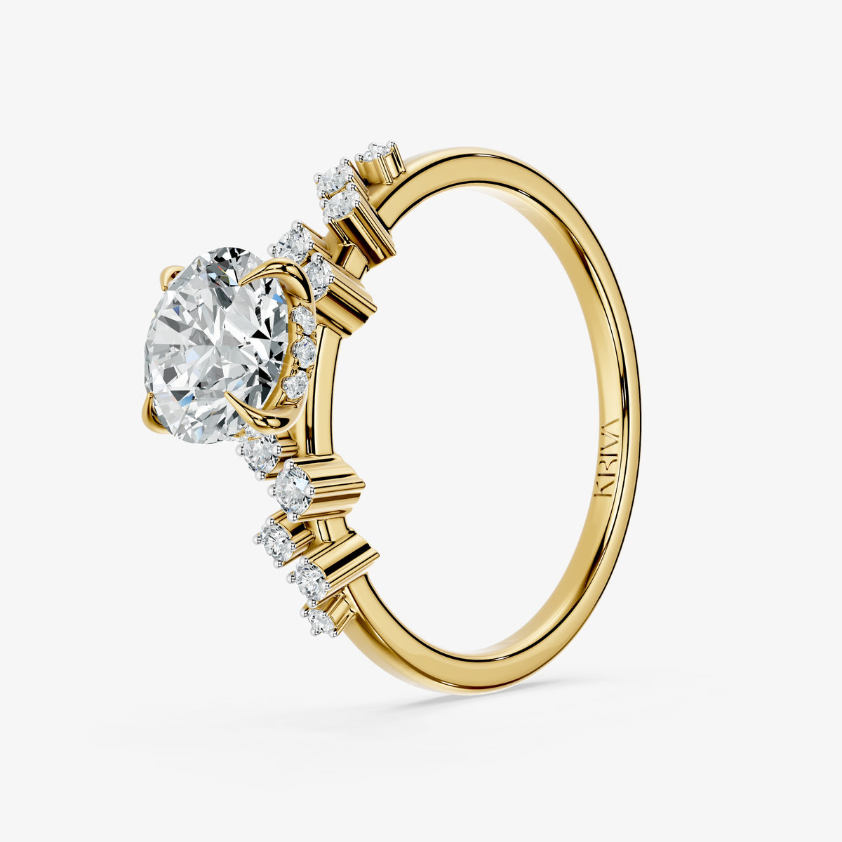 Celestine Cluster Solitaire Diamond Ring
