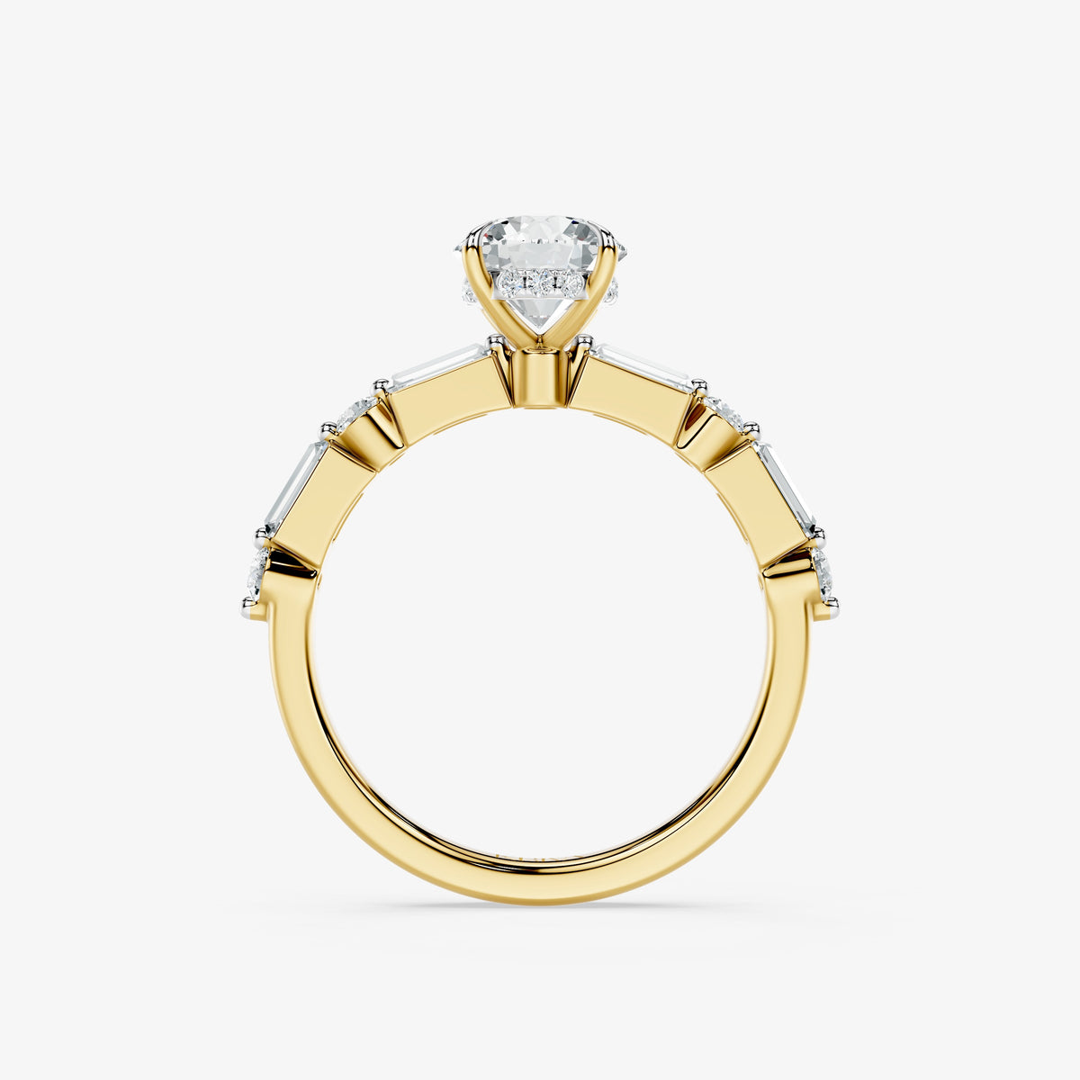Marcelline Baguette & Round Diamond Ring