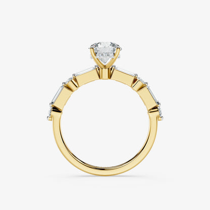 Marcelline Baguette & Round Diamond Ring