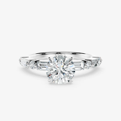 Marcelline Baguette & Round Diamond Ring