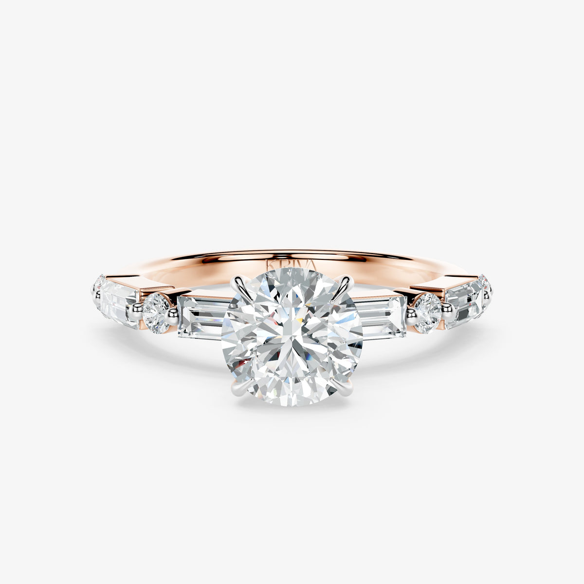 Marcelline Baguette & Round Diamond Ring